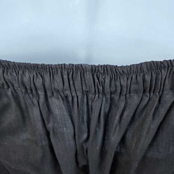 Indian Cotton Pants Black Colorful Stripes Elastic Waist Adj Ankle Ties Pockets - Picture 10 of 12